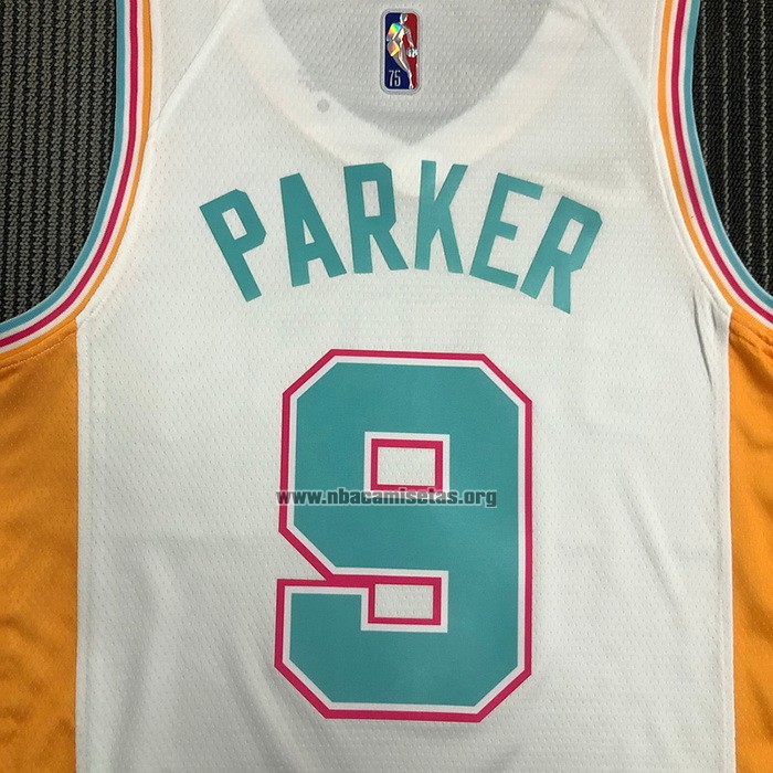 Camiseta San Antonio Spurs Tony Parker NO 9 Ciudad 2021-22 Blanco